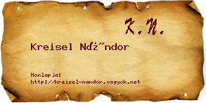 Kreisel Nándor névjegykártya
